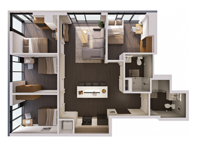 4 Bedroom Penthouse B Private floor plan